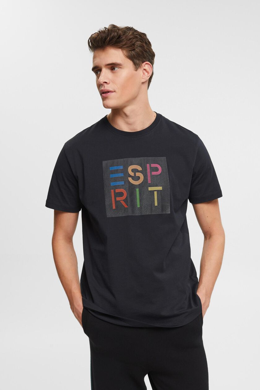 T-shirt with an appliquéd logo, organic cotton