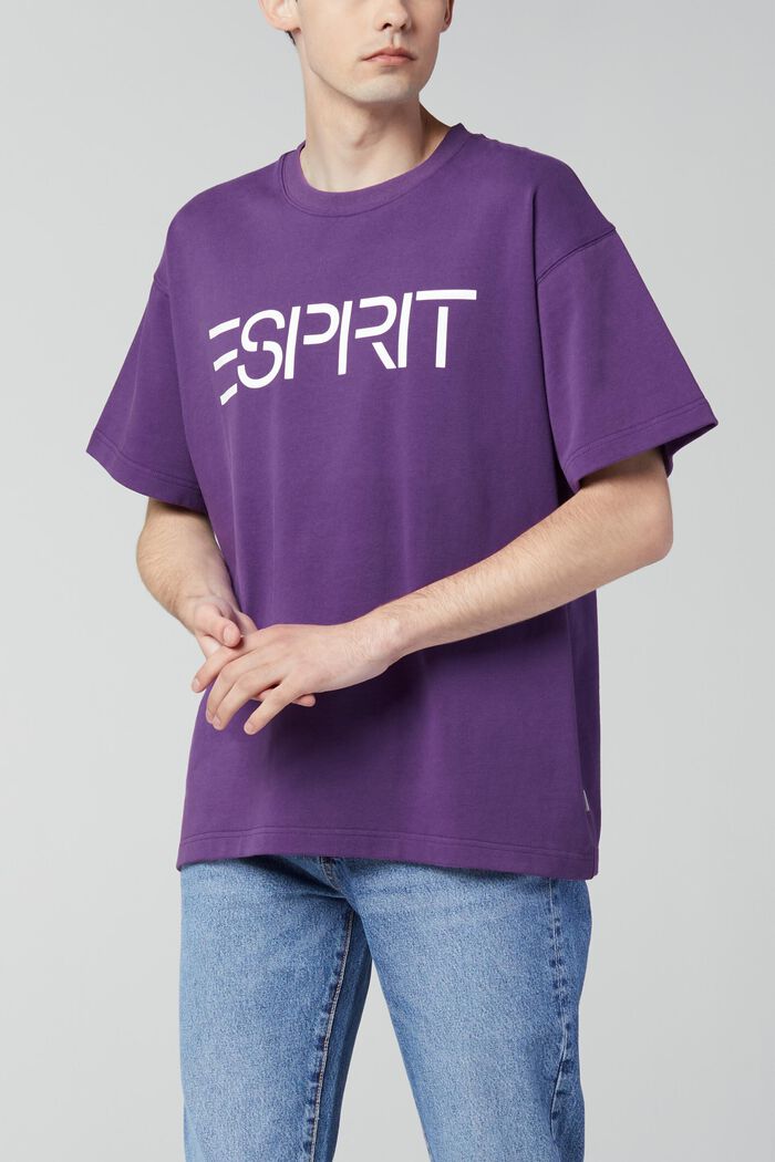 Unisex T-shirt with a logo print, LILAC, detail image number 2