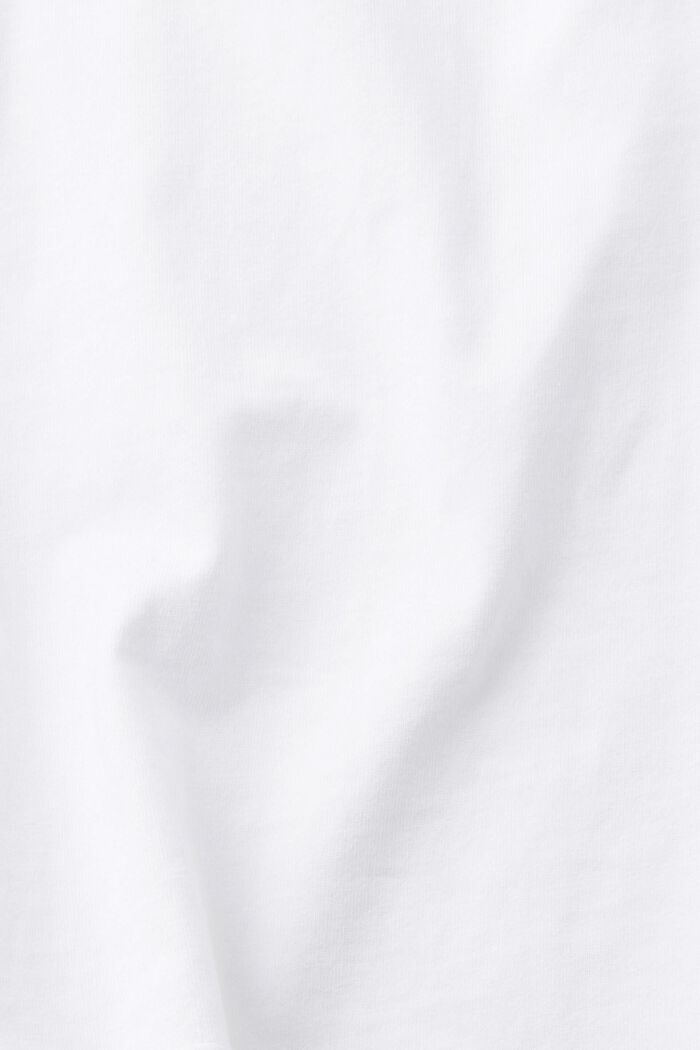 로고 자수 코튼 티셔츠, WHITE, detail image number 5