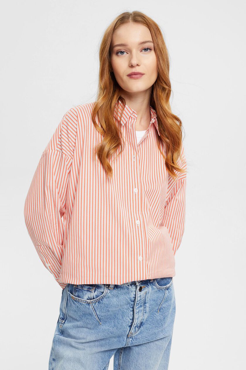 Striped poplin blouse