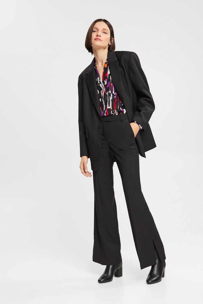 Patterned blouse, LENZING™ ECOVERO™, BLACK, detail image number 1