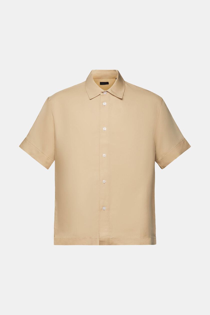 Short-sleeved shirt, linen blend