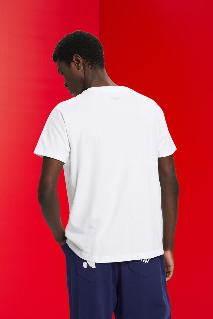 레트로 로고 프린트 코튼 티셔츠, WHITE, detail image number 3