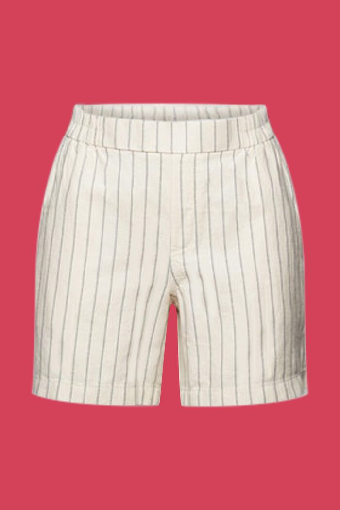 Linen Cotton Striped Shorts, ICE, detail image number 5
