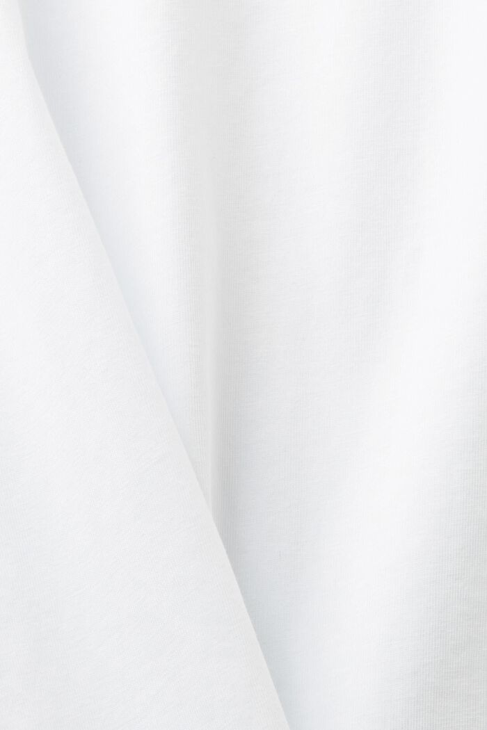 오가닉 코튼 소재의 아플리케 로고 티셔츠, WHITE, detail image number 5