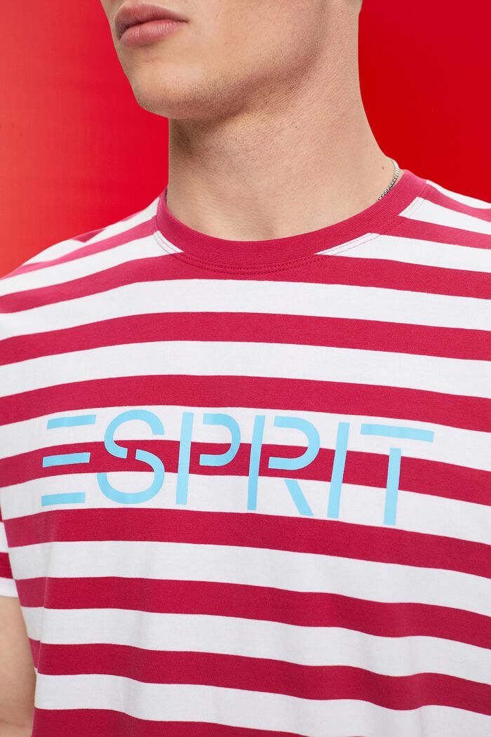지속 가능한 코튼 소재의 스트라이프 티셔츠, RED, detail image number 2