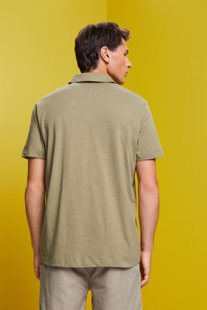 Jersey polo shirt, 100% cotton, LIGHT KHAKI, detail image number 3