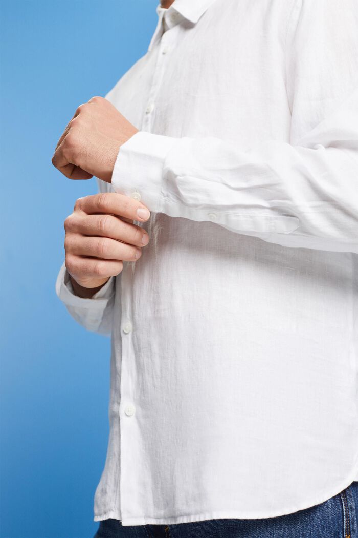 Linen shirt, WHITE, detail image number 2