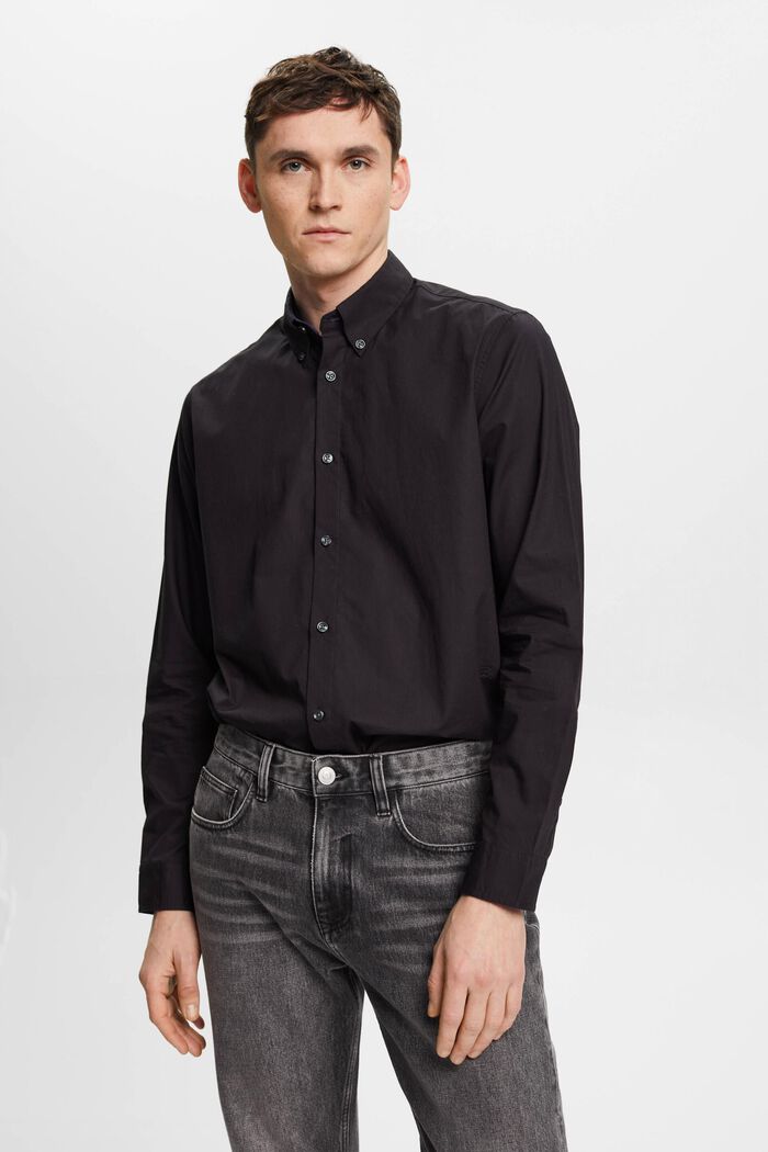 Button-down shirt, BLACK, detail image number 0