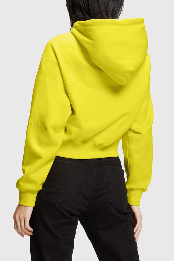 Cropped logo hoodie, BRIGHT YELLOW, detail image number 1