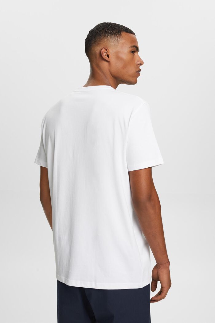 프런트 프린트 티셔츠, 100% 코튼, WHITE, detail image number 3