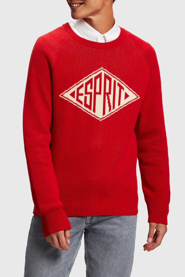 Unisex knitted jumper, RED, detail image number 2