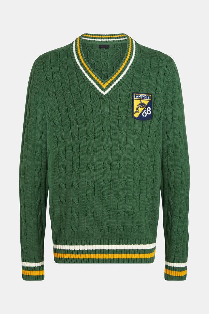 돌핀 로고 팁 스웨터, EMERALD GREEN, detail image number 4
